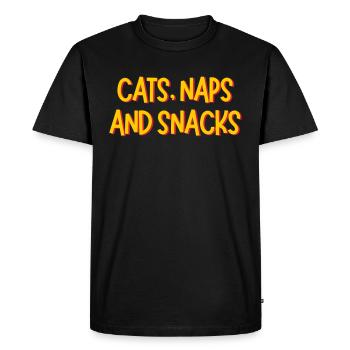 SIESTES ET COLLATIONS POUR CHATS - T-shirt Premium bio Homme - noir - Devant - Nico (187cm)