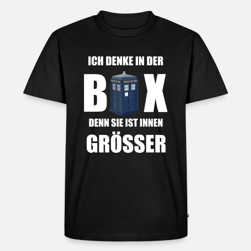 Sie ist innen grösser - Männer Premium Bio T-Shirt - Schwarz
