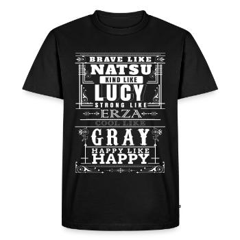 Brave like Natsu - Männer Premium Bio T-Shirt - Schwarz - Vorne - Nico (187cm)