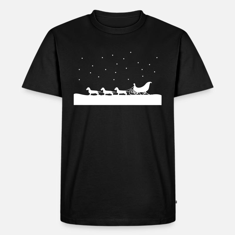 Weihnachtsdackel - Männer Premium Bio T-Shirt - Schwarz