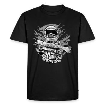 PÊCHEUR austronaut - astronautes Fischer cadeau - T-shirt Premium bio Homme - noir - Devant - Nico (187cm)