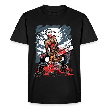 TRONCONNEUSE PSYCHO - Halloween cadeau Horreur - T-shirt Premium bio Homme - noir - Devant - Nico (187cm)