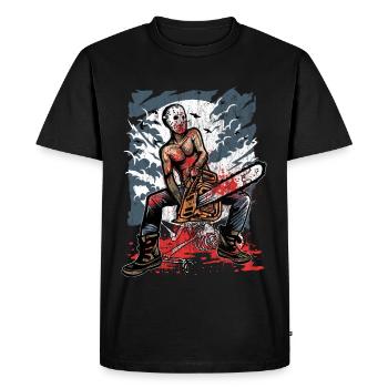 TRONCONNEUSE KILLER - Halloween cadeau Horreur - T-shirt Premium bio Homme - noir - Devant - Nico (187cm)