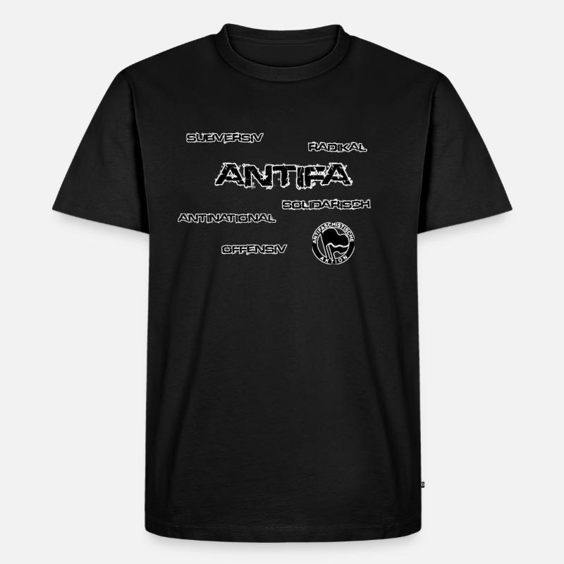 ANTIFA IST... - Männer Premium Bio T-Shirt - Schwarz