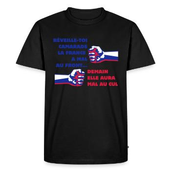 FRANCE FRONT NATIONAL DEMOCRATIE - T-shirt Premium bio Homme - noir - Devant - Nico (187cm)