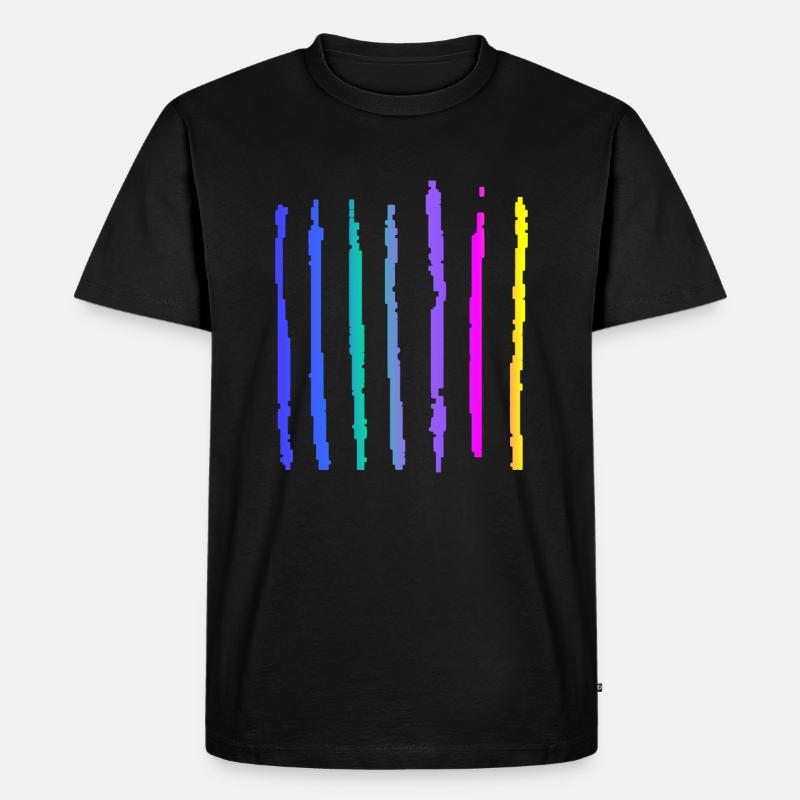 Bunte Linien - Männer Premium Bio T-Shirt - Schwarz