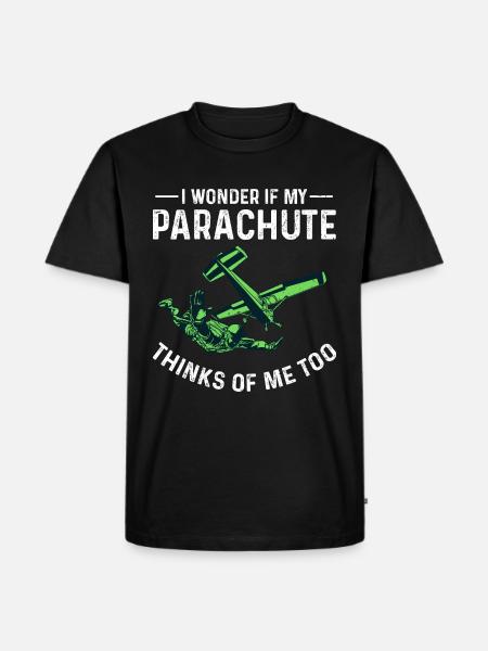 Fallschirm - Männer Premium Bio T-Shirt - Schwarz