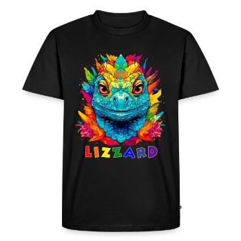 Lizzard en couleurs - T-shirt Premium bio Homme - noir - Devant - Nico (187cm)