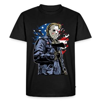 HORREUR KILLER - motif cadeau Halloween américain - T-shirt Premium bio Homme - noir - Devant - Nico (187cm)