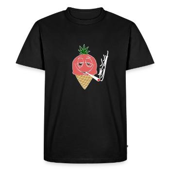 Glace de cier, fumer, herbe, marijuana - T-shirt Premium bio Homme - noir - Devant - Nico (187cm)