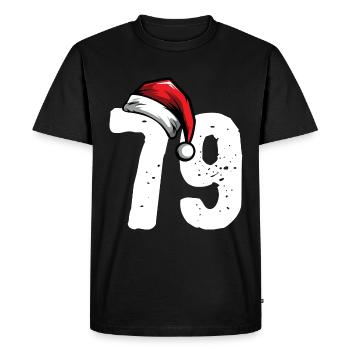 79 Numéro Noël - T-shirt Premium bio Homme - noir - Devant - Nico (187cm)