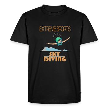 Ciel avion de parachutisme sportif extrême - T-shirt Premium bio Homme - noir - Devant - Nico (187cm)