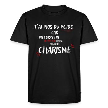 J'ai pris du poids car - T-shirt Premium bio Homme - noir - Devant - Nico (187cm)