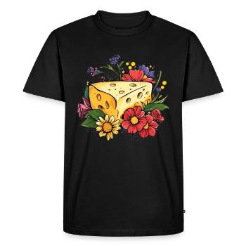 Fromage aux fleurs - T-shirt Premium bio Homme - noir - Devant - Nico (187cm)