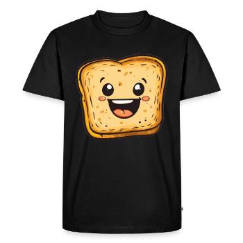 Laughing toast bread - Men's Premium Organic T-Shirt - black - Front - Nico (187cm)