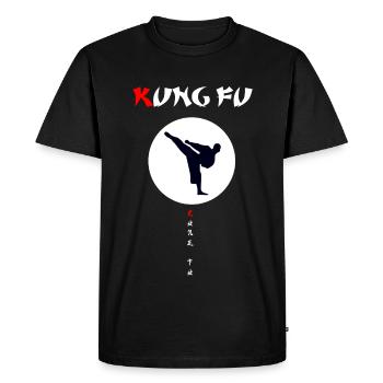 Kung Fu - Men's Premium Organic T-Shirt - black - Front - Nico (187cm)