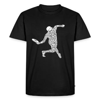 Disc Golf Symbols Silhouette Disc Golf - Men's Premium Organic T-Shirt - black - Front - Nico (187cm)