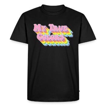 My true colors: rainbow vintage - Men's Premium Organic T-Shirt - black - Front - Nico (187cm)