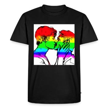 Embrasser les hommes - T-shirt Premium bio Homme - noir - Devant - Nico (187cm)