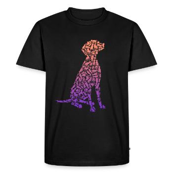 Vizslas chiens chien motif dames enfants braque de Weimar - T-shirt Premium bio Homme - noir - Devant - Nico (187cm)