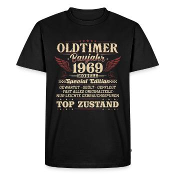 Vintage 1969 Vintage cadeau d’anniversaire - T-shirt Premium bio Homme - noir - Devant - Nico (187cm)