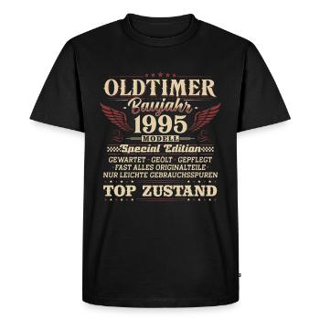 Oldtimer Baujahr 1995 Jahrgang Geburtstag Geschenk - Männer Premium Bio T-Shirt - Schwarz - Vorne - Nico (187cm)