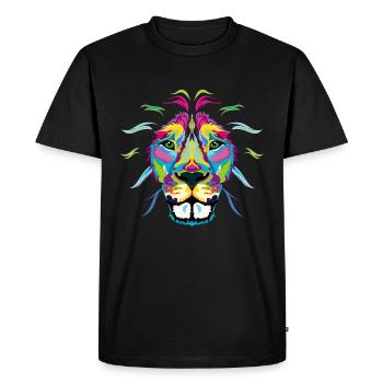 Lion - Men's Premium Organic T-Shirt - black - Front - Nico (187cm)