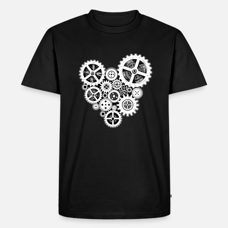 steampunk heart - Männer Premium Bio T-Shirt - Schwarz