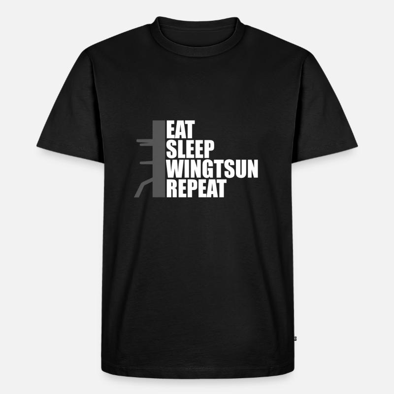 eat sleep wingtsun dummy - Männer Premium Bio T-Shirt - Schwarz
