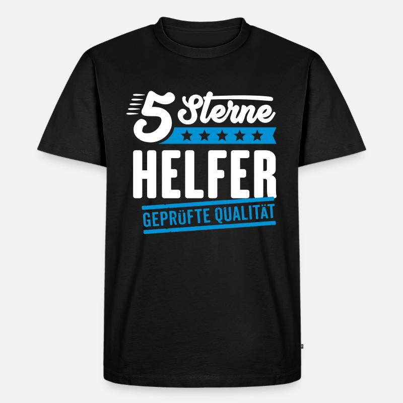 5Sterne Helfer - Männer Premium Bio T-Shirt - Schwarz