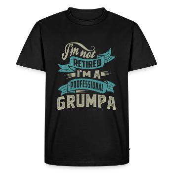 Professional Grumpa - Men's Premium Organic T-Shirt - black - Front - Nico (187cm)