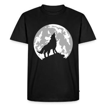 loup lune - T-shirt Premium bio Homme - noir - Devant - Nico (187cm)