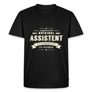Assistent aus Leidenschaft - Männer Premium Bio T-Shirt - Schwarz - Vorne - Nico (187cm)