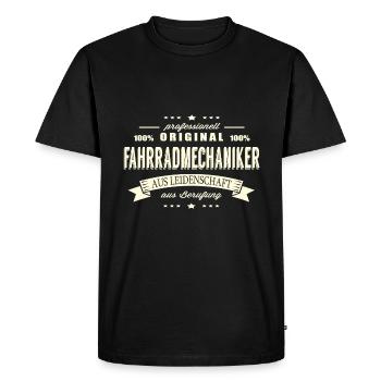 Fahrradmechaniker aus Leidenschaft - Männer Premium Bio T-Shirt - Schwarz - Vorne - Nico (187cm)