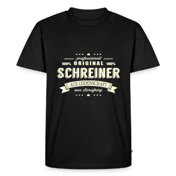 Schreiner aus Leidenschaft - Männer Premium Bio T-Shirt - Schwarz - Vorne - Nico (187cm)