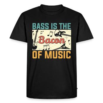 La basse est le bacon de Music Guitar Player - T-shirt Premium bio Homme - noir - Devant - Nico (187cm)
