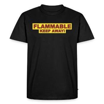 Inflammable Keep Away Yellow - T-shirt Premium bio Homme - noir - Devant - Nico (187cm)