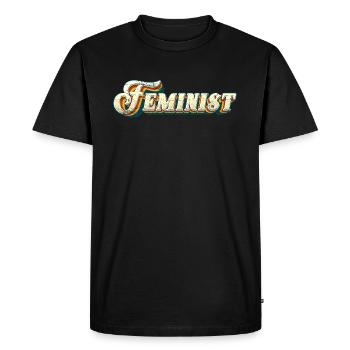 Feminist Retro 70s Vintage - Men's Premium Organic T-Shirt - black - Front - Nico (187cm)