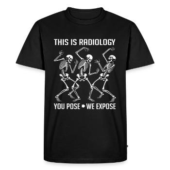 Squelettes dansants Drôle de radiologie Dire - T-shirt Premium bio Homme - noir - Devant - Nico (187cm)