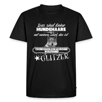 TSCHECHOSLOWAKISCHER WOLFHUND GLITZER - Männer Premium Bio T-Shirt - Schwarz - Vorne - Nico (187cm)
