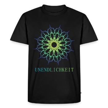 Unendlichkeit - Männer Premium Bio T-Shirt - Schwarz - Vorne - Nico (187cm)