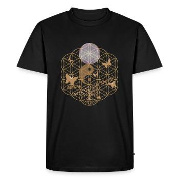 Life surrounded by energy. Flower of life. - Men's Premium Organic T-Shirt - black - Front - Nico (187cm)