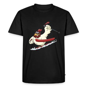 Ski aplin downhill powder snow gift idea - Men's Premium Organic T-Shirt - black - Front - Nico (187cm)