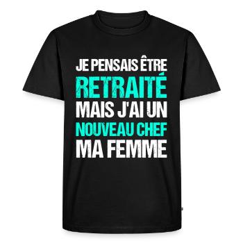 Retraite humour retraité cadeau homme retraité - T-shirt Premium bio Homme - noir - Devant - Nico (187cm)