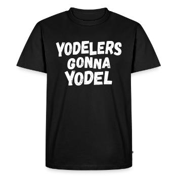 Yodleurs allant au Yodel - T-shirt Premium bio Homme - noir - Devant - Nico (187cm)