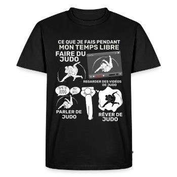 Judo Passion Sport Arts Martiaux - T-shirt Premium bio Homme - noir - Devant - Nico (187cm)