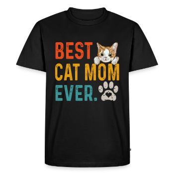 Vintage meilleur chat maman jamais, cadeau de maman chat - T-shirt Premium bio Homme - noir - Devant - Nico (187cm)
