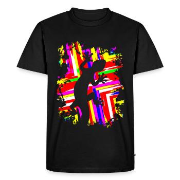 grafitti GECKO - Men's Premium Organic T-Shirt - black - Front - Nico (187cm)