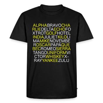 OTAN Alphabet - T-shirt Premium bio Homme - noir - Devant - Nico (187cm)