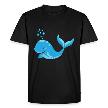 baleine - T-shirt Premium bio Homme - noir - Devant - Nico (187cm)